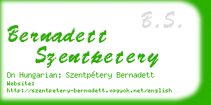 bernadett szentpetery business card
