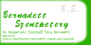 bernadett szentpetery business card